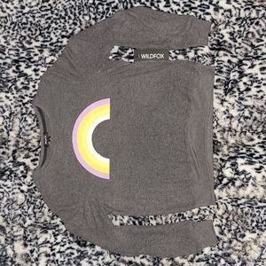 Wildfox Over The Rainbow BBJ Sweatshirt Clean Black NWT SZ Med